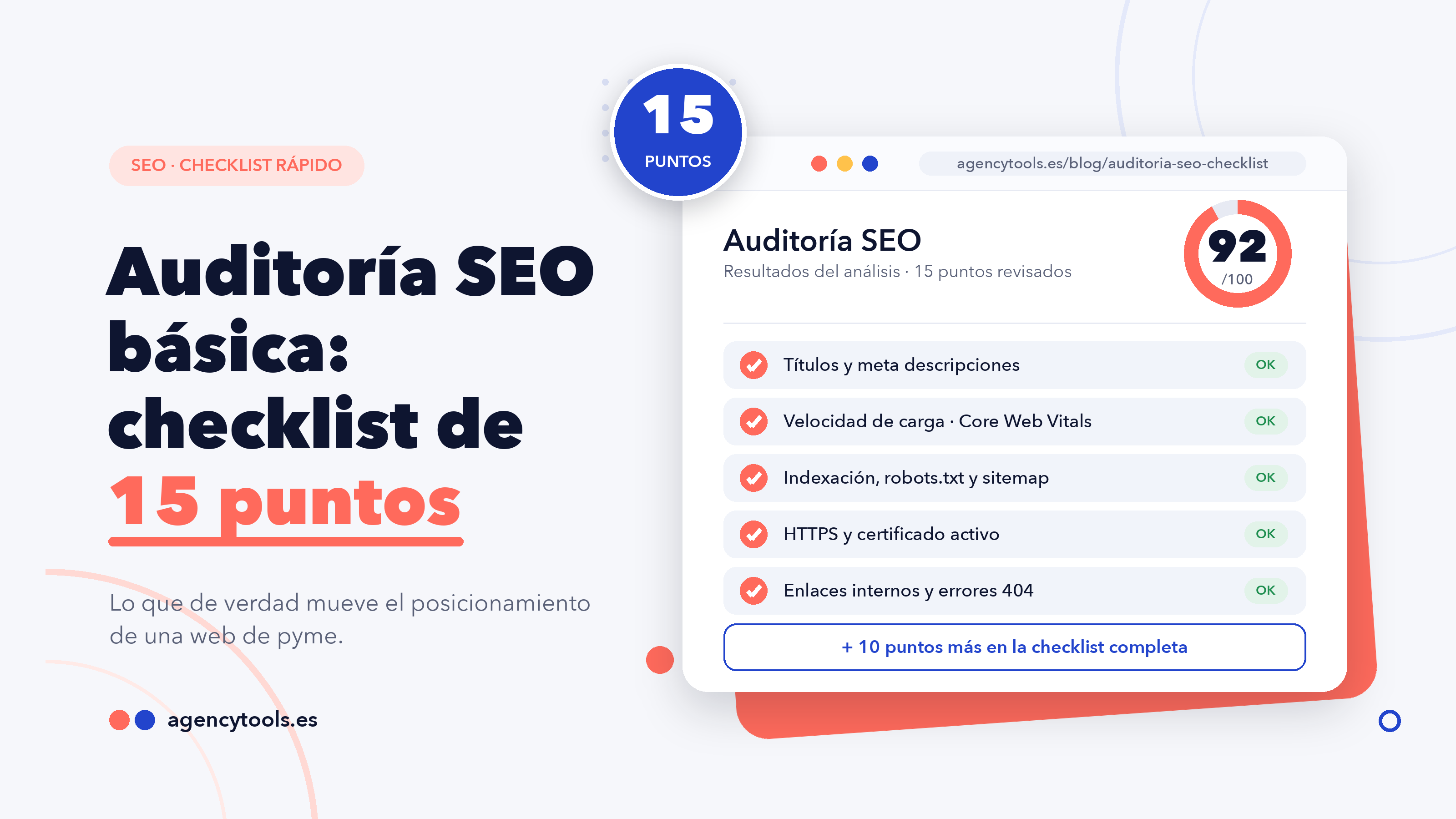 Consultor SEO en España revisando checklist de auditoría técnica en pantalla con resultados de análisis web