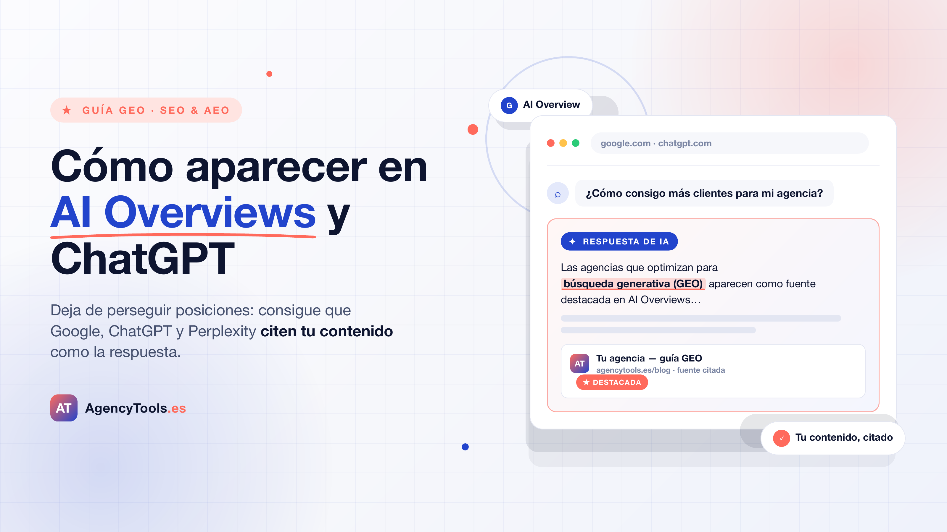 Estrategia GEO para aparecer en AI Overviews de Google, ChatGPT y Perplexity