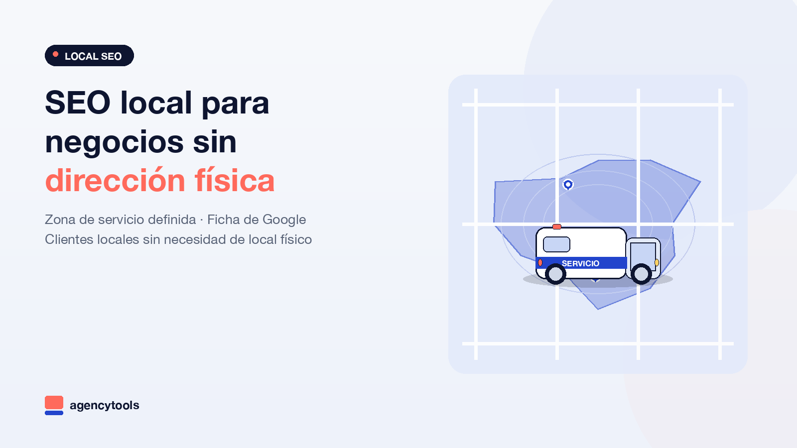 Furgoneta de un servicio a domicilio en una ciudad española con la zona de servicio marcada sobre Google Maps