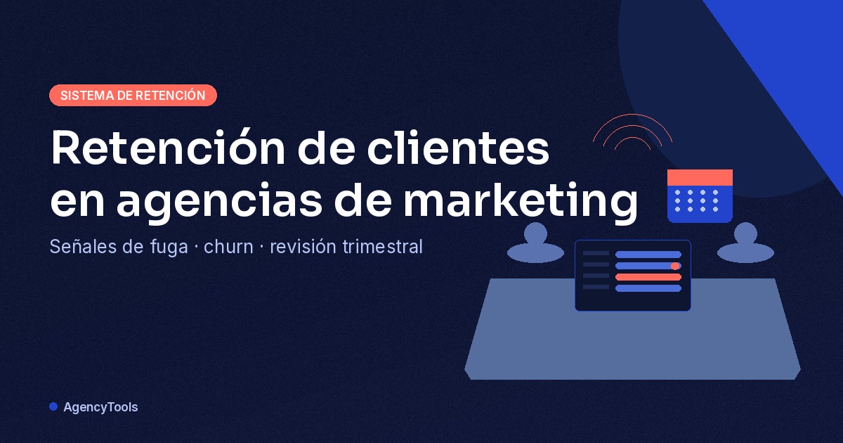 Responsable de una agencia de marketing en España revisando la retención de clientes de su cartera en una reunión trimestral de resultados